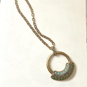 NWT lia sophia “Mirage / Chimera” necklace 28-31”, matte gold w/ cut crystals